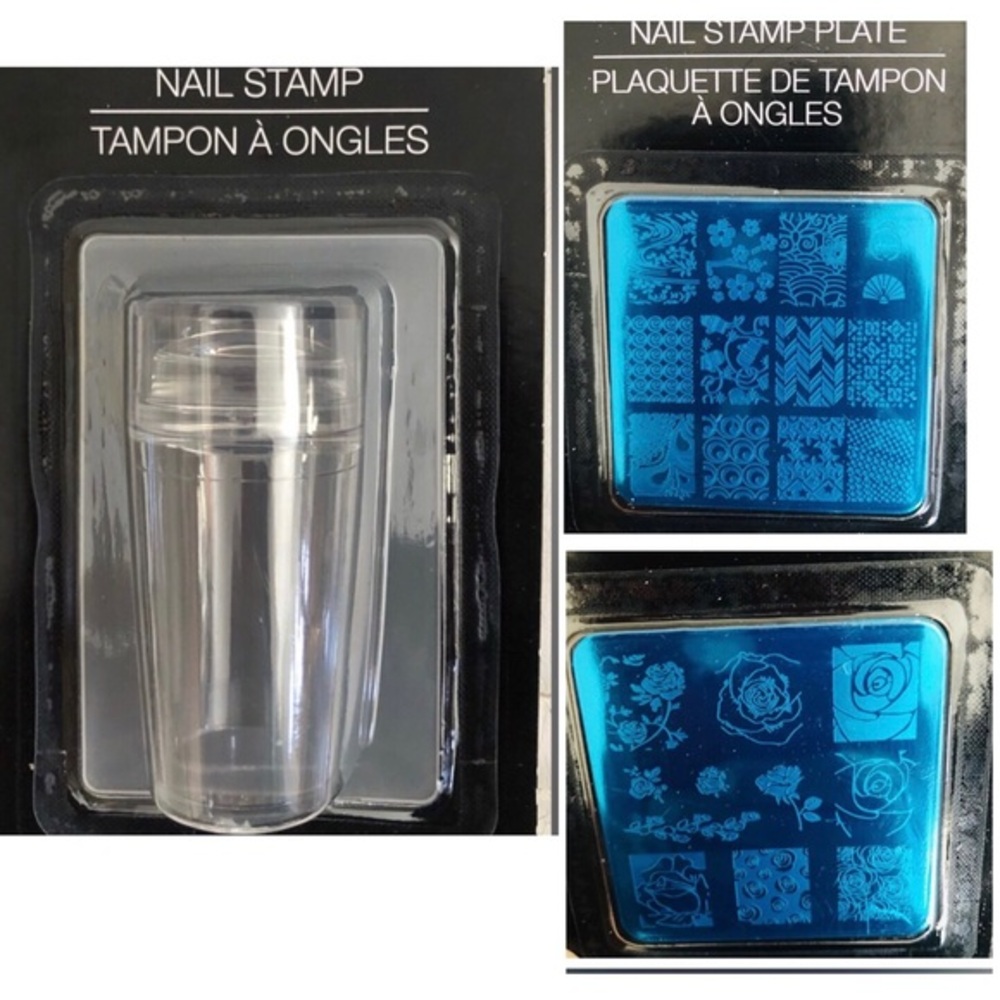 3piece nail stamp‎ bundle - 1 nail stamp & 2 nail stamp plate patterns new